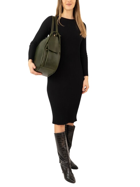 TRIO Zaino sacca in pelle nappa verde - Borse Donna