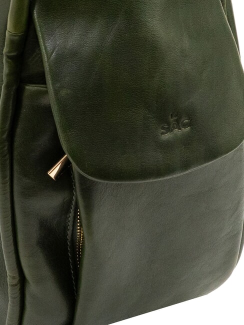 TRIO Zaino sacca in pelle nappa verde - Borse Donna