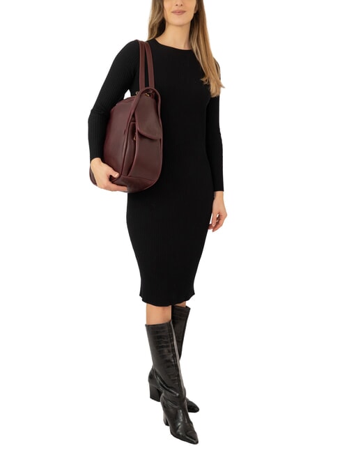 TRIO Zaino sacca in pelle nappa bordeaux scuro - Borse Donna