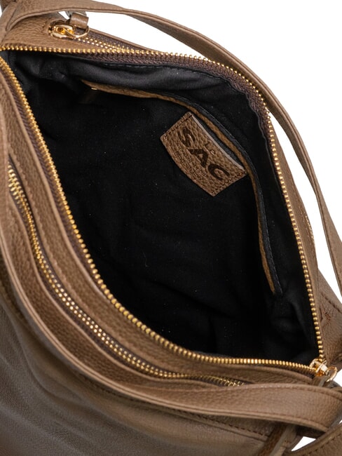 TRIO Zaino sacca in pelle nappa tortora - Borse Donna