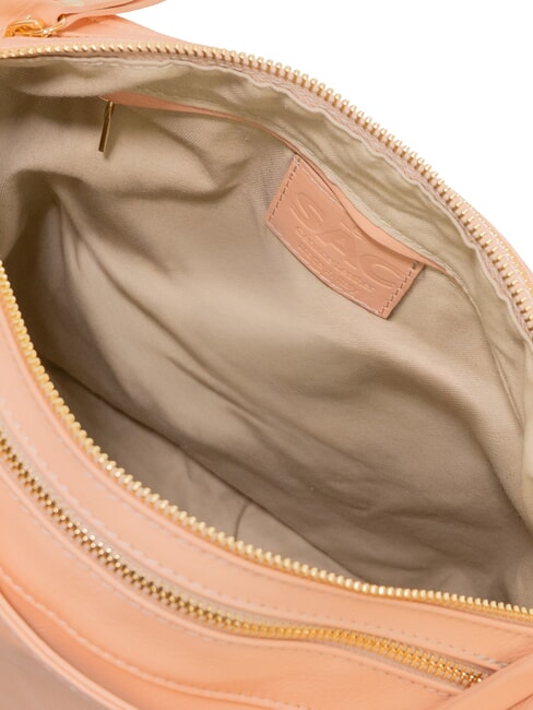 TRIO Zaino sacca in pelle nappa pesca - Borse Donna