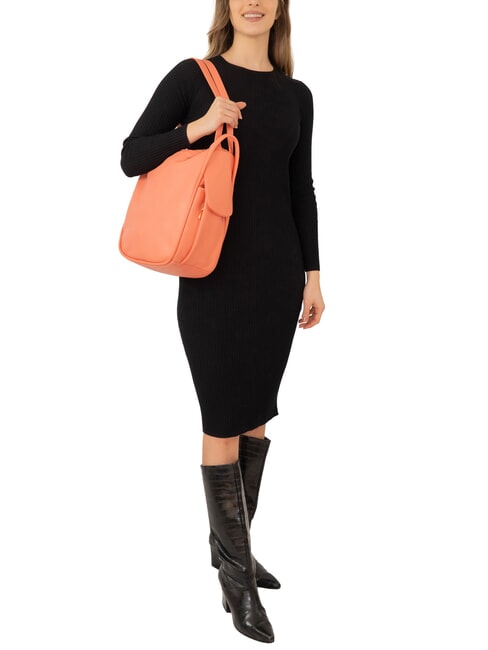 TRIO Zaino sacca in pelle nappa corallo - Borse Donna