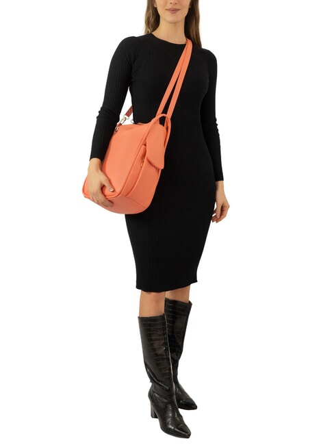 TRIO Zaino sacca in pelle nappa corallo - Borse Donna