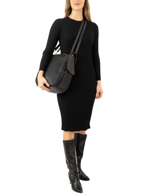 TRIO Zaino sacca in pelle nappa nero - Borse Donna