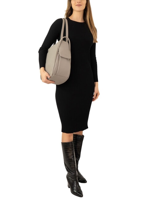 TRIO Zaino sacca in pelle nappa grigio - Borse Donna