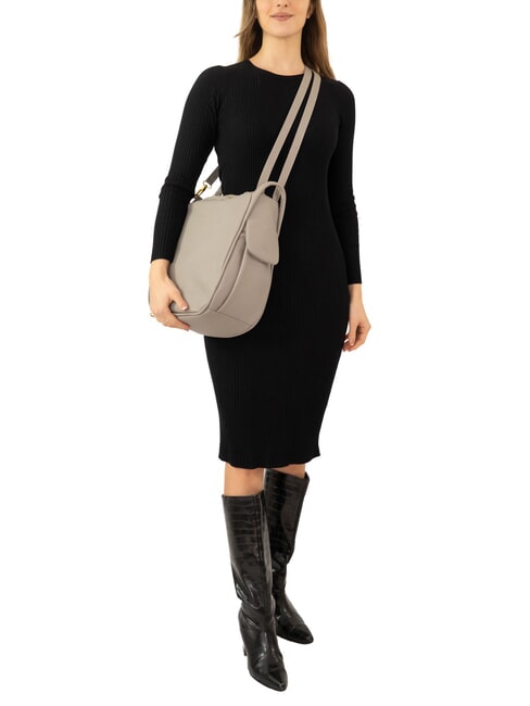 TRIO Zaino sacca in pelle nappa grigio - Borse Donna