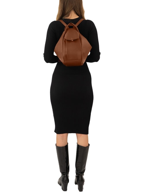 TRIO Zaino sacca in pelle nappa cioccolato - Borse Donna