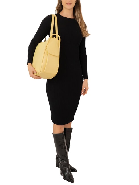 TRIO Zaino sacca in pelle nappa giallo - Borse Donna