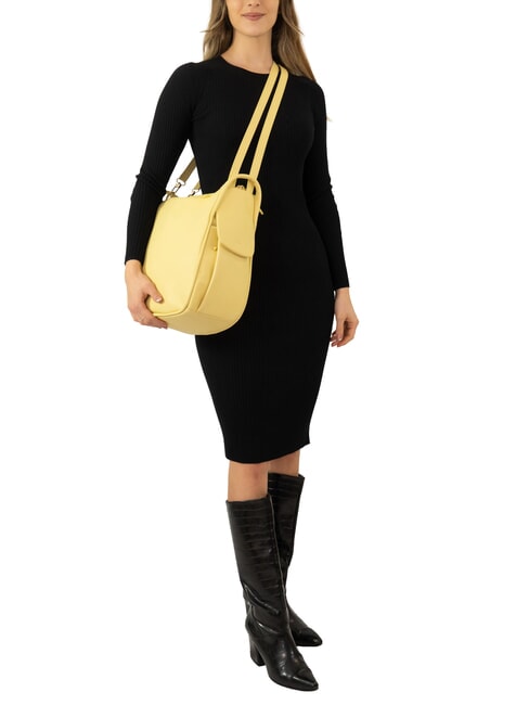 TRIO Zaino sacca in pelle nappa giallo - Borse Donna