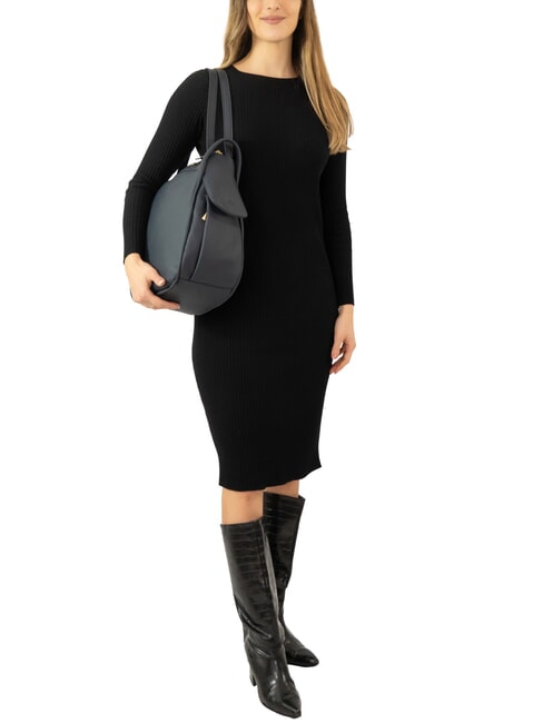 TRIO Zaino sacca in pelle nappa blu - Borse Donna