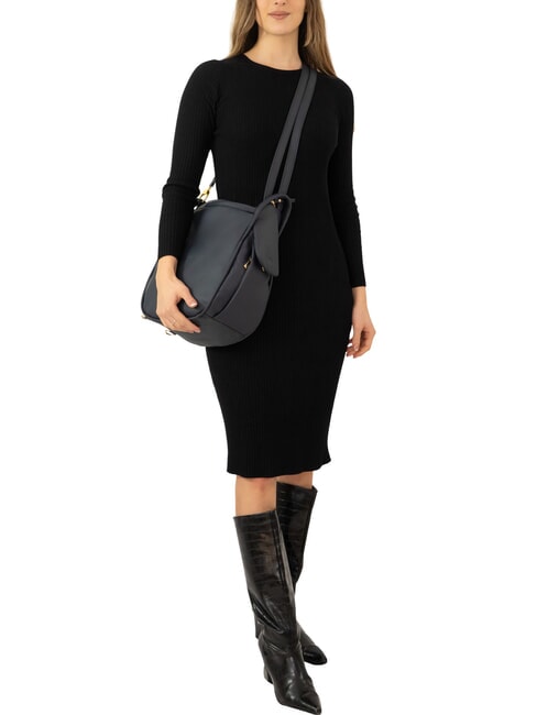 TRIO Zaino sacca in pelle nappa blu - Borse Donna