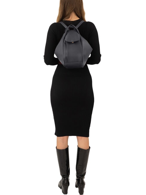 TRIO Zaino sacca in pelle nappa blu - Borse Donna