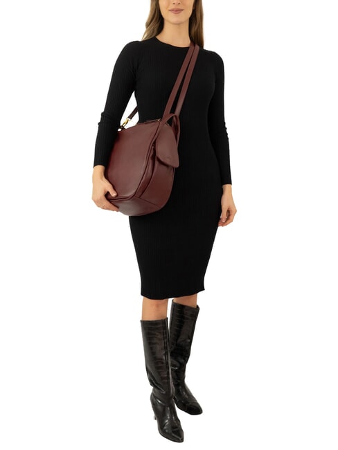 TRIO Zaino sacca in pelle nappa vinaccia - Borse Donna