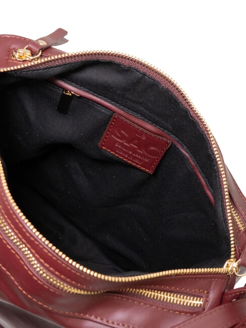 TRIO Zaino sacca in pelle nappa vinaccia - Borse Donna