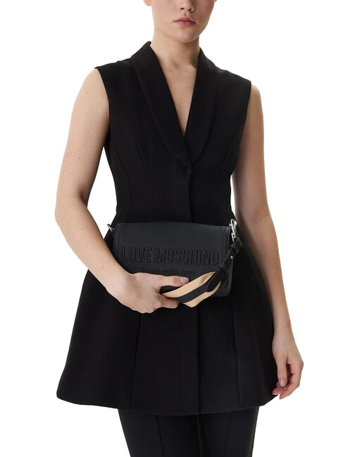 SIGNATURE LOVE Borsa a spalla con patta Nero - Borse Donna