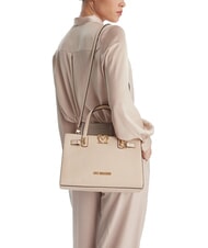 LOVE MOSCHINO SOFT SCULPT Borsa a mano con tracolla avorio - Borse Donna - 5