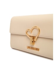 LOVE MOSCHINO HEART TURNLOCK Borsa piccola a spalla avorio - Borse Donna - 3