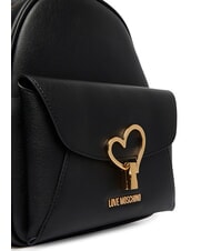 LOVE MOSCHINO HEART TURNLOCK Zaino con tasca Nero - Borse Donna - 4