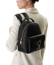 LOVE MOSCHINO HEART TURNLOCK Zaino con tasca Nero - Borse Donna - 5
