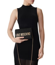 LOVE MOSCHINO SMART DAILY Pochette con tracolla catena Nero - Borse Donna - 5
