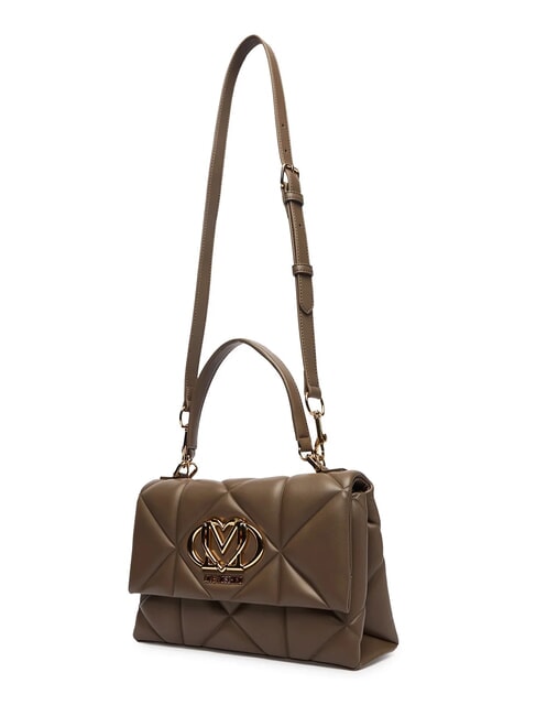 EMBOSSED Borsa cartelletta con tracolla fango - Borse Donna