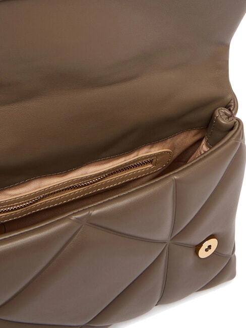 EMBOSSED Borsa cartelletta con tracolla fango - Borse Donna