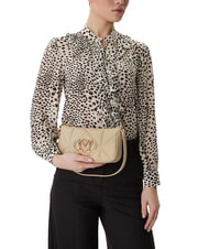 LOVE MOSCHINO EMBOSSED Borsa piccola a spalla burro - Borse Donna - 5