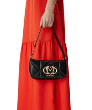 LOVE MOSCHINO EMBOSSED Borsa piccola a spalla Nero - Borse Donna - 5