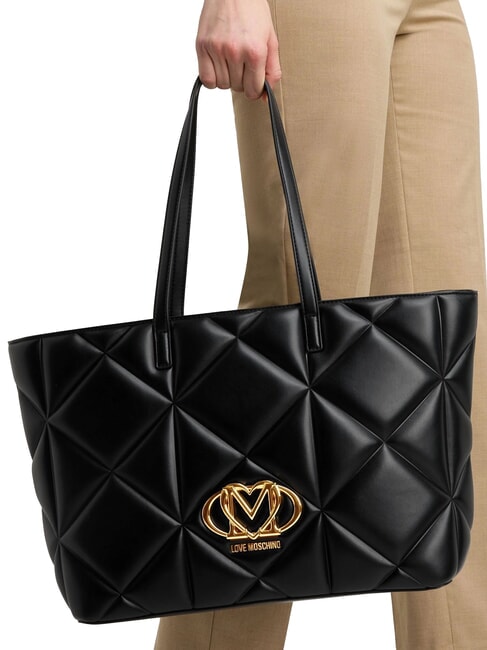 EMBOSSED Borsa shopping a spalla Nero - Borse Donna