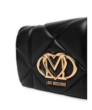 LOVE MOSCHINO EMBOSSED Borsa a tracolla con patta Nero - Borse Donna - 3