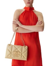 LOVE MOSCHINO EMBOSSED Borsa a spalla convertible burro - Borse Donna - 5