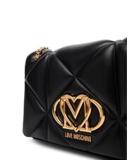 LOVE MOSCHINO EMBOSSED Borsa a spalla convertible Nero - Borse Donna - 4