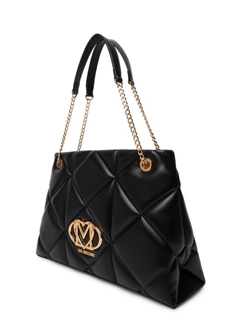 EMBOSSED Borsa a spalla manici catena Nero - Borse Donna