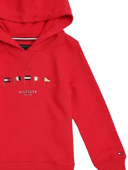 TH KIDS Felpa con cappuccio ricamo bandiere primary red - Felpe Bambini