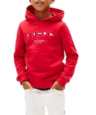 TOMMY HILFIGER TH KIDS Felpa con cappuccio ricamo bandiere primary red - Felpe Bambini - 3