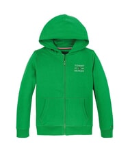 TOMMY HILFIGER TH KIDS Felpa da bambino full zip radiant green - Felpe Bambini - 4