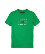 TOMMY HILFIGER TH KIDS T-shirt con stampa maxi logo radiant green - T-shirt Bambino - 4
