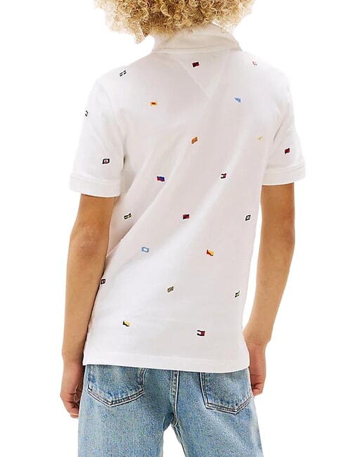 TH KIDS Polo manica corta bimbo con ricami white - T-shirt Bambino