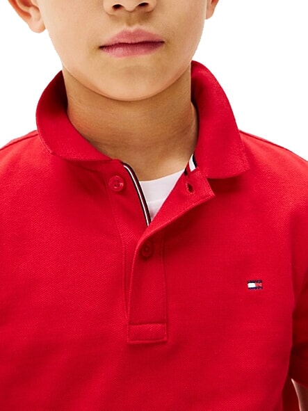 TH KIDS Polo a maniche corte in cotone primary red - T-shirt Bambino