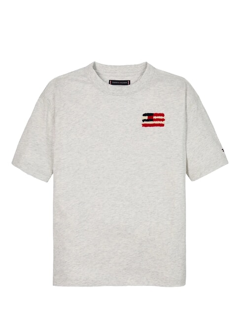 TH KIDS T-shirt a maniche corte con bandiera snow white heather - T-shirt Bambino