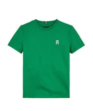 TOMMY HILFIGER TH KIDS T-shirt maniche corte stemma logo olympic green - T-shirt Bambino - 3