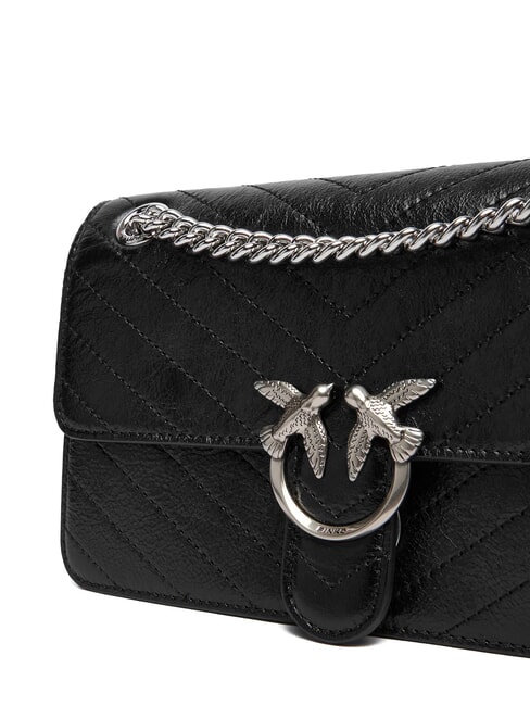 LOVE ONE LIGHT Borsa mini in pelle trapuntata nero limousine - matt silver - Borse Donna