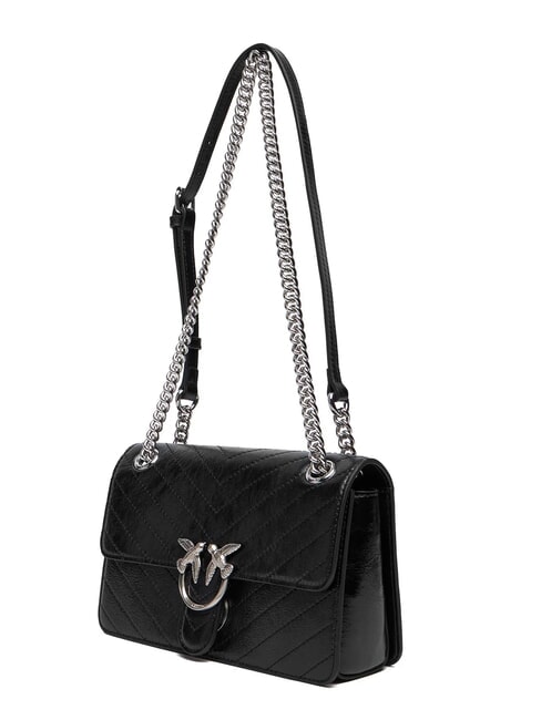 LOVE ONE LIGHT Borsa mini in pelle trapuntata nero limousine - matt silver - Borse Donna