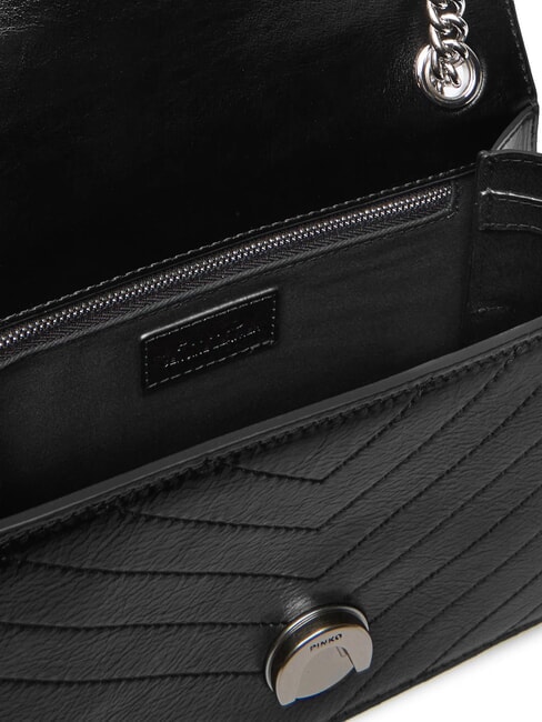 LOVE ONE LIGHT Borsa mini in pelle trapuntata nero limousine - matt silver - Borse Donna