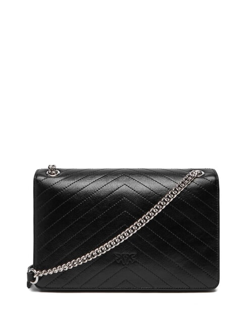 LOVE ONE LIGHT Borsa media in pelle trapuntata nero limousine - matt silver - Borse Donna