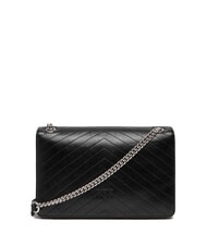 PINKO LOVE ONE LIGHT Borsa media in pelle trapuntata nero limousine - matt silver - Borse Donna - 2