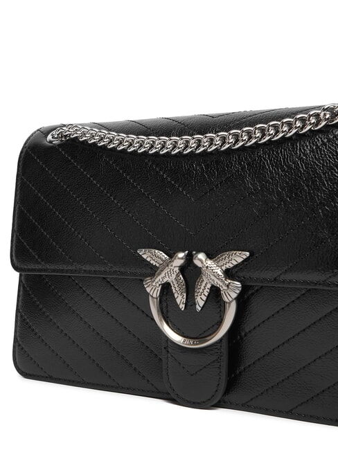 LOVE ONE LIGHT Borsa media in pelle trapuntata nero limousine - matt silver - Borse Donna