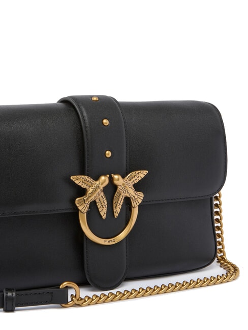 LOVE ONE Borsa a tracolla in pelle nero-antique gold - Borse Donna