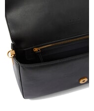 PINKO LOVE ONE Borsa a tracolla in pelle nero-antique gold - Borse Donna - 5