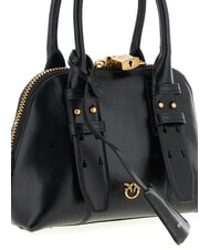 PINKO BOWLING Borsa dome piccola in pelle nero-antique gold - Borse Donna - 3